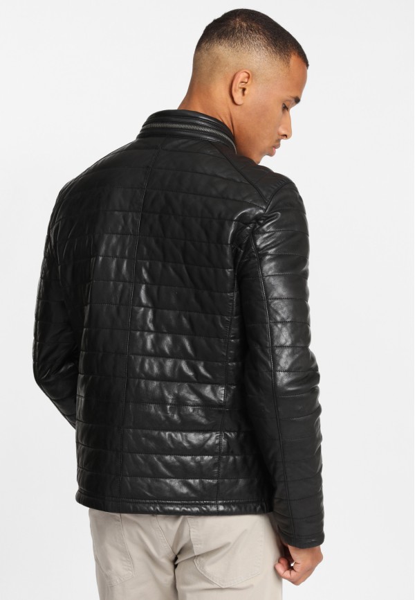 Geaca de Piele Naturala Barbati Gipsy Neagra GBComrie LACEV W – IMBRACAMINTE — fotografia 5