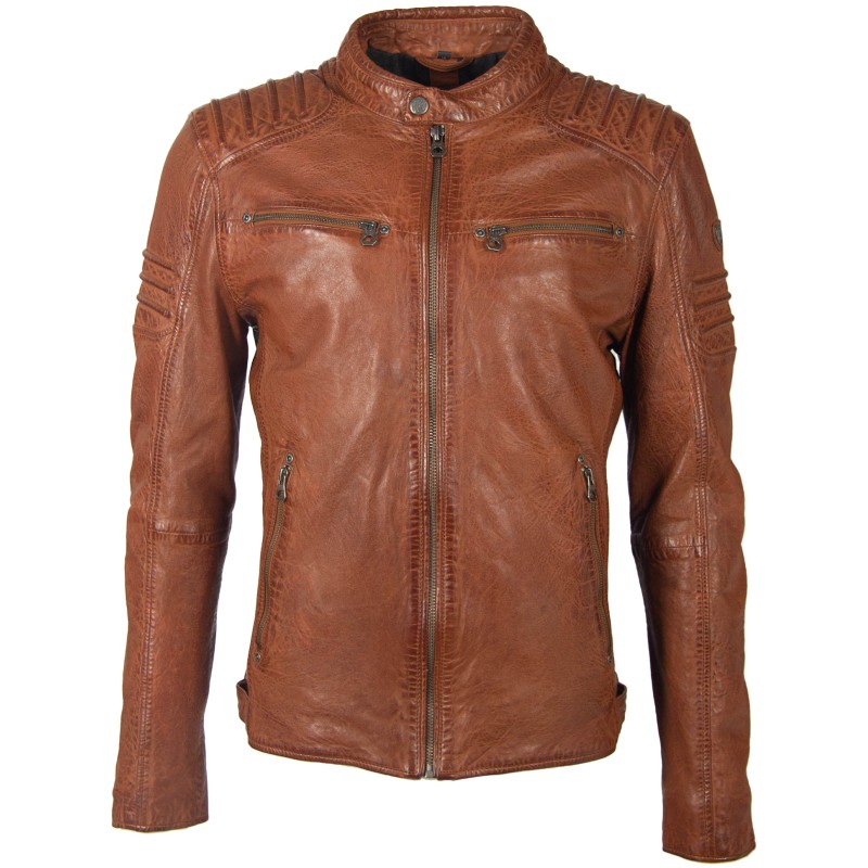 Geaca de Piele Naturala Barbati Gipsy Coniac GBCoulby LATEV – IMBRACAMINTE