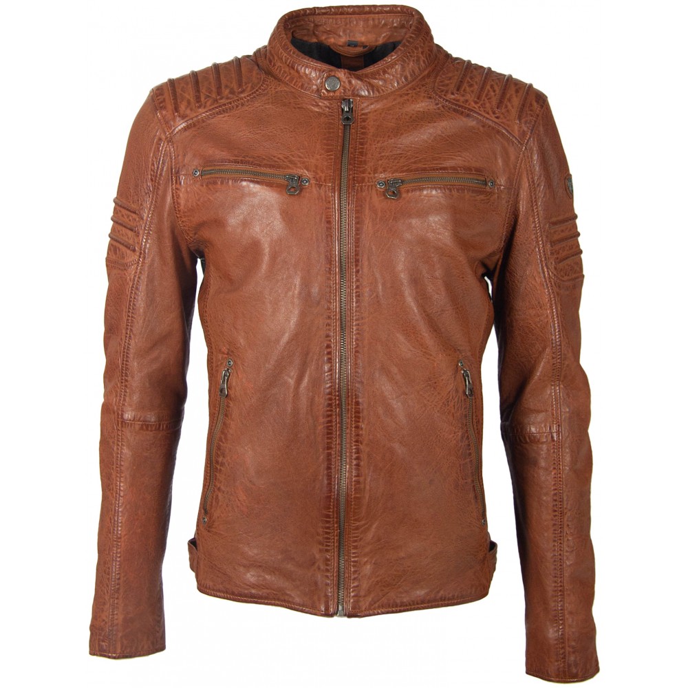Geaca de Piele Naturala Barbati Gipsy Coniac GBCoulby LATEV Geaca de Piele Naturala Barbati Gipsy Coniac GBCoulby LATEV - readytowear