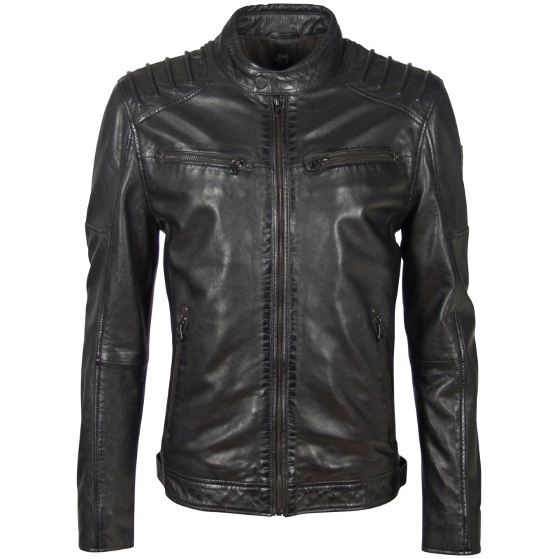 Geaca de Piele Naturala Barbati Gipsy Neagra GBCoulby LATEV – IMBRACAMINTE