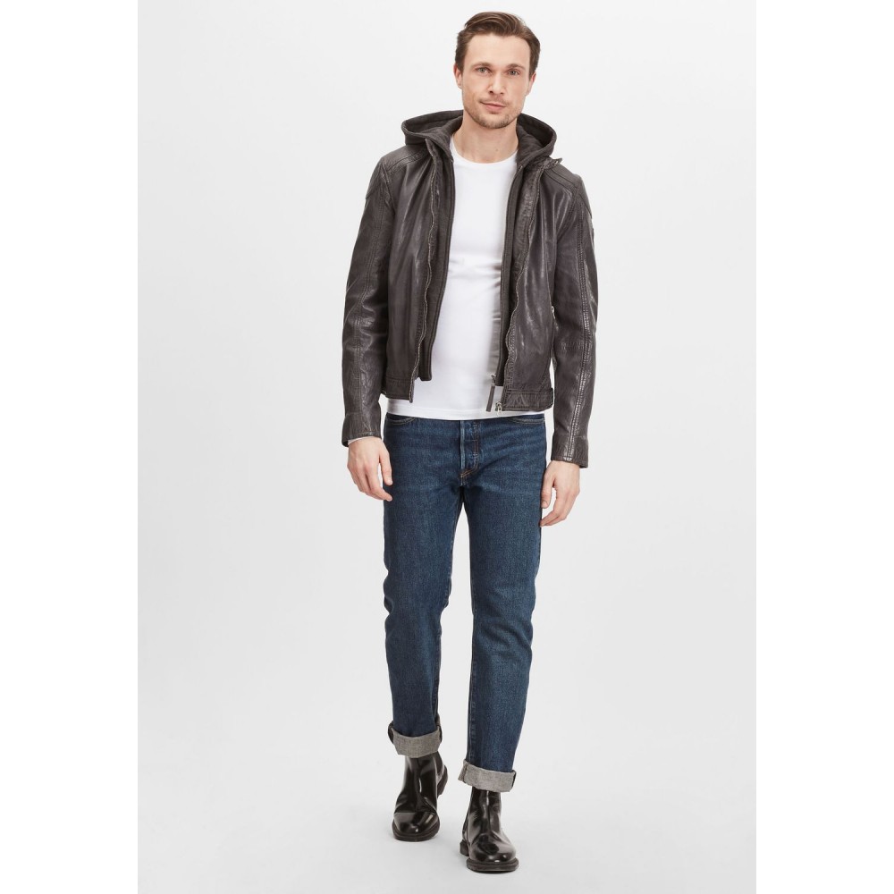 Geaca de Piele Barbati Gipsy Antracit GBDarni LSAV geci de piele - readytowear.ro