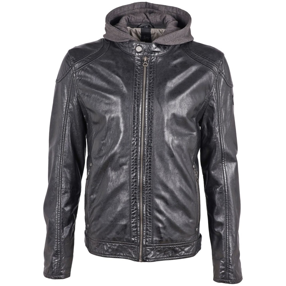Geaca de Piele Barbati Gipsy Neagra GBDarni LSAV geci de piele - readytowear.ro