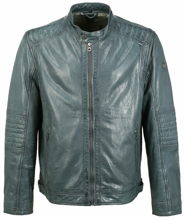 Geaca de Piele Barbati Gipsy Albastru Denim GBDavin – IMBRACAMINTE — fotografia 1