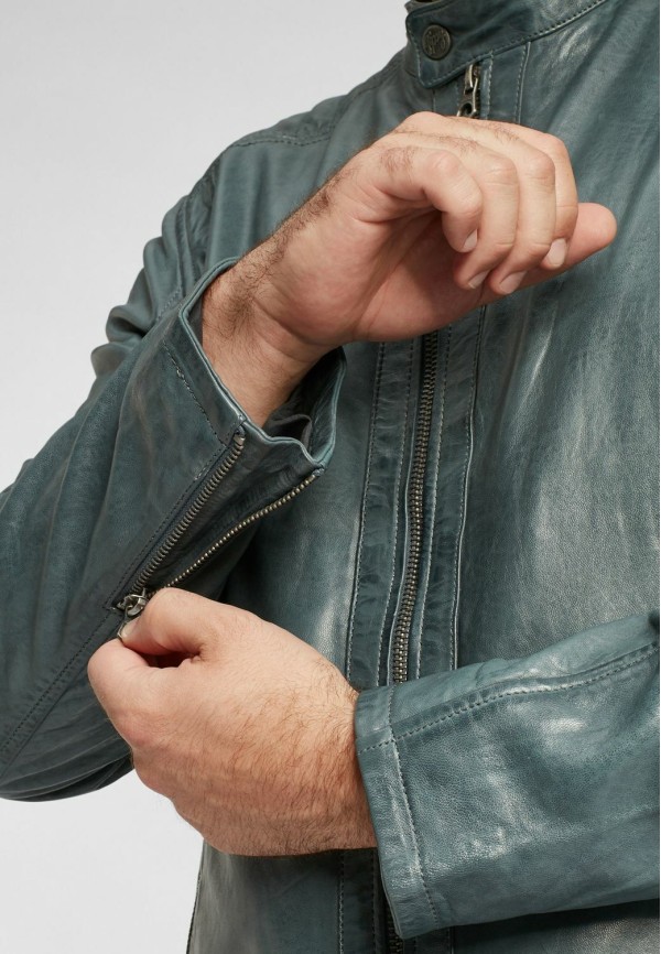 Geaca de Piele Barbati Gipsy Albastru Denim GBDavin – IMBRACAMINTE — fotografia 7