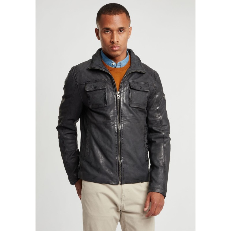 Geaca de Piele Naturala Barbati Gipsy Antracit GBDavis S21 SF LASIV – IMBRACAMINTE