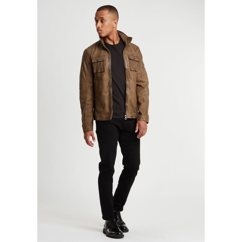 Geaca de Piele Barbati Gipsy Olive GBDavis S21 SF LASIV geci de piele - readytowear.ro