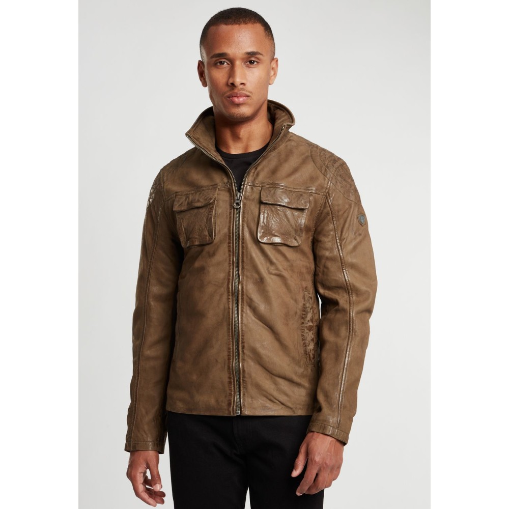 Geaca de Piele Barbati Gipsy Olive GBDavis S21 SF LASIV geci de piele - readytowear.ro