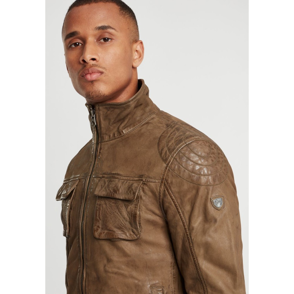 Geaca de Piele Barbati Gipsy Olive GBDavis S21 SF LASIV geci de piele - readytowear.ro