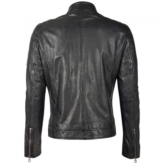 Geaca de Piele Barbati Gipsy Neagra GBDerry Big Sizes