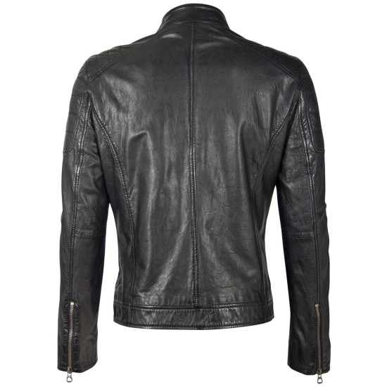 Geaca de Piele Barbati Gipsy Neagra GBDerry Big Sizes