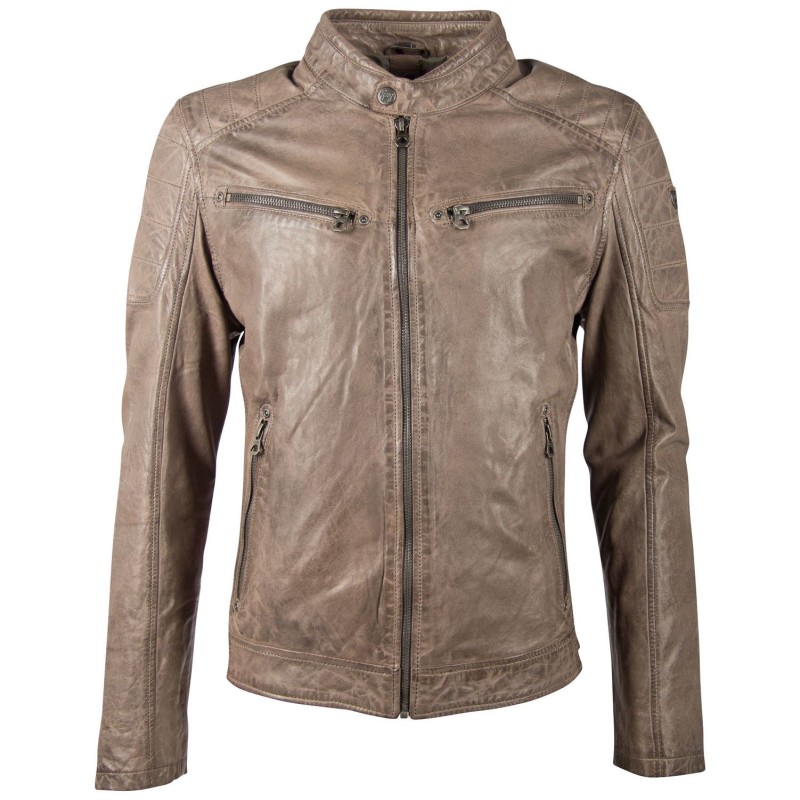 Geaca de Piele Barbati Gipsy Gri Deschis GBDerry LAORV – IMBRACAMINTE