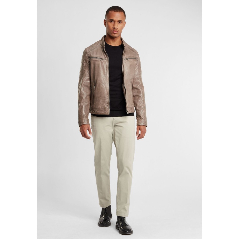 Geaca de Piele Barbati Gipsy Gri Deschis GBDerry LAORV geci de piele - readytowear.ro