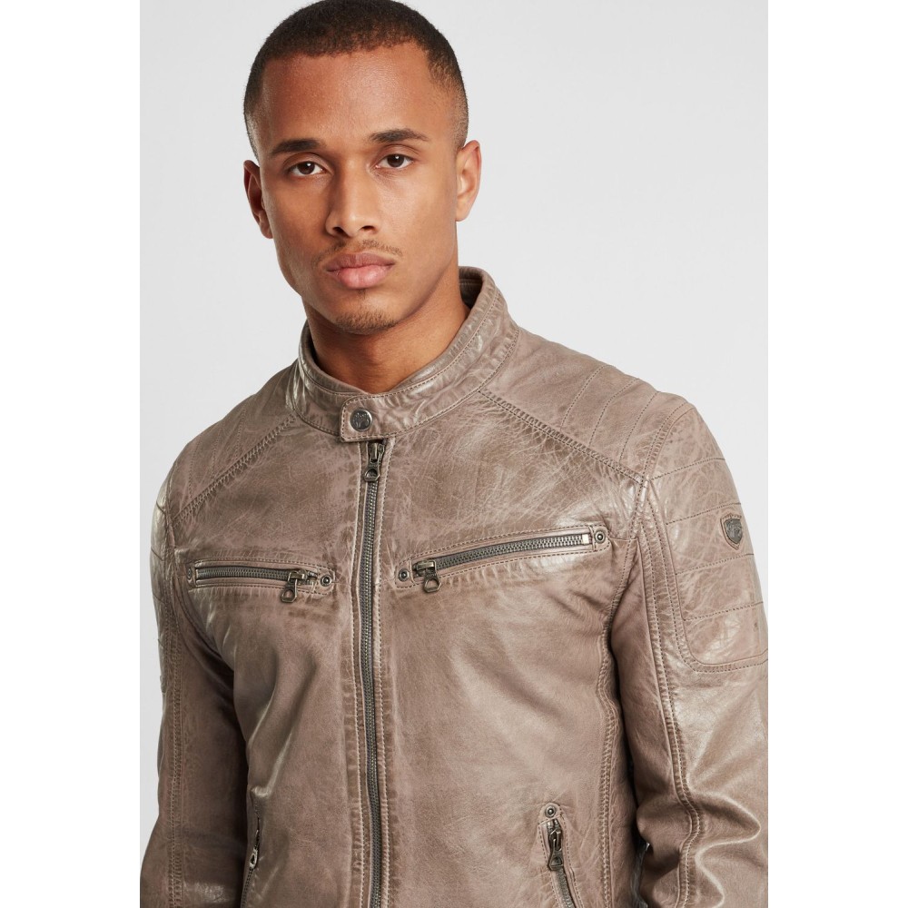Geaca de Piele Barbati Gipsy Gri Deschis GBDerry LAORV geci de piele - readytowear.ro