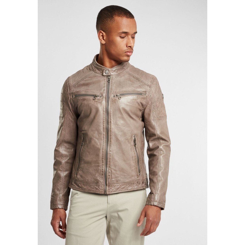 Geaca de Piele Barbati Gipsy Gri Deschis GBDerry LAORV – IMBRACAMINTE