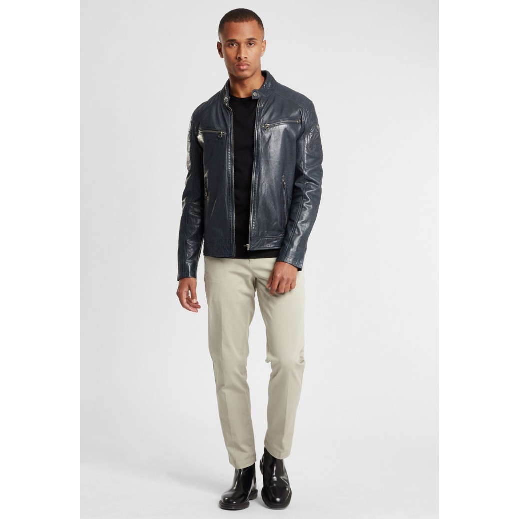 Geaca de Piele Naturala Barbati Gipsy Bleumarin GBDerry LAORV – IMBRACAMINTE