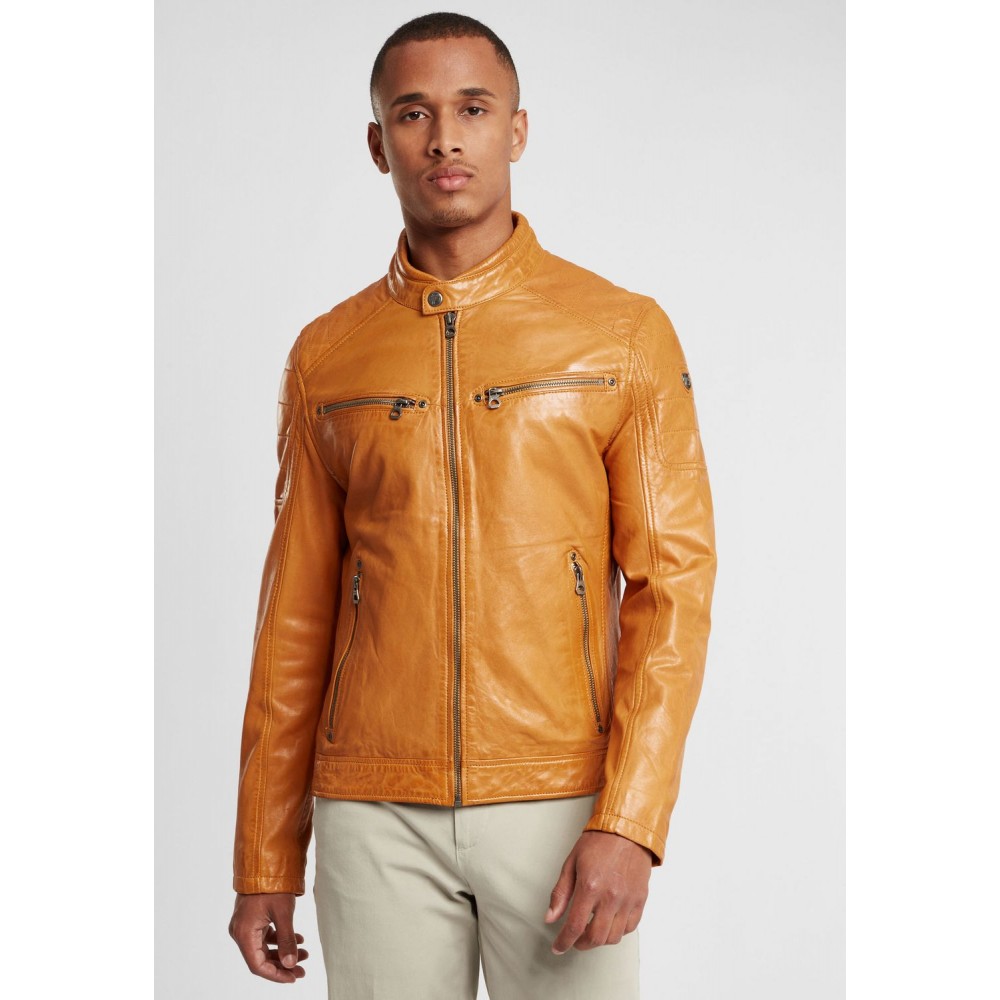 Geaca de Piele Naturala Barbati Gipsy Galbena GBDerry LAORV Geaca de Piele Naturala Barbati Gipsy Galbena GBDerry LAORV - readytowear.ro