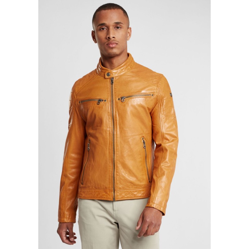 Geaca de Piele Naturala Barbati Gipsy Galbena GBDerry LAORV – IMBRACAMINTE