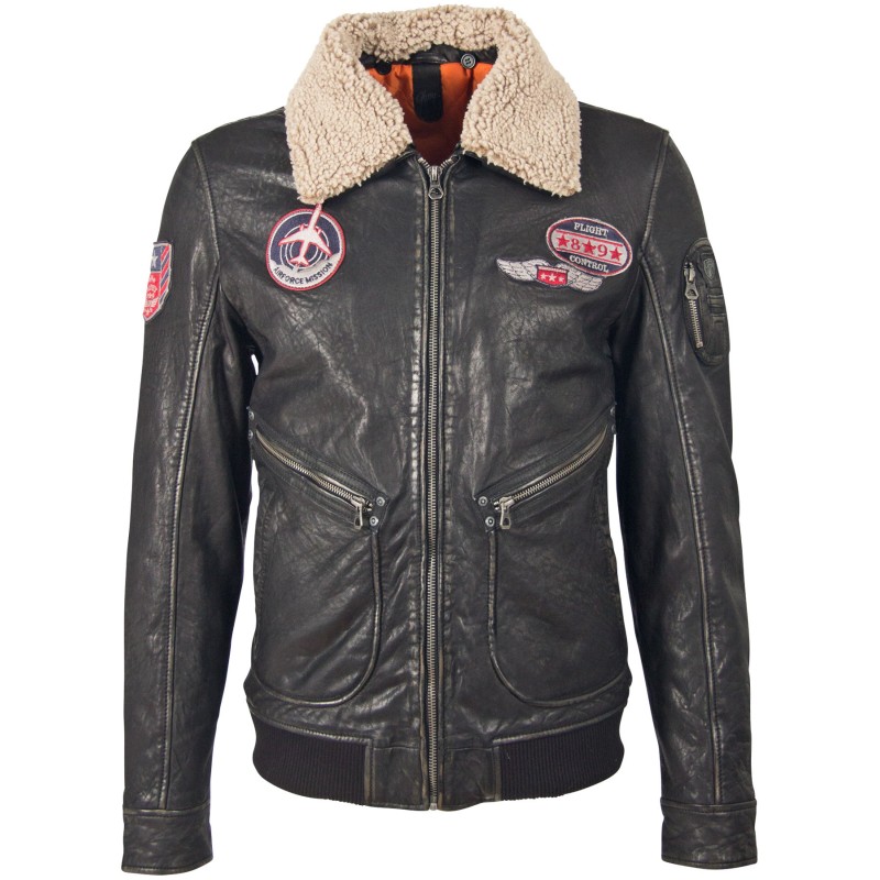 Geaca de Iarna din Piele Barbati Gipsy Neagra GBDubton – IMBRACAMINTE