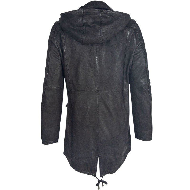 Geaca Lunga de Iarna din Piele Barbati Gipsy Neagra GBEsmond – Black Friday