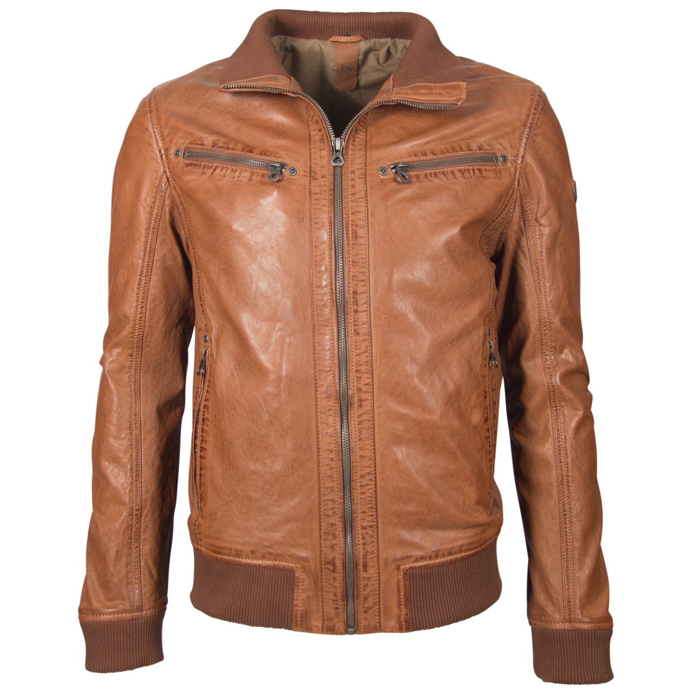 Geaca de Piele Naturala Barbati Gipsy Coniac GBFalk NSLV – IMBRACAMINTE