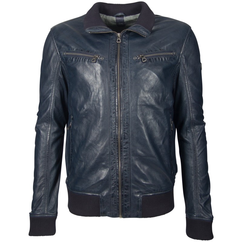 Geaca de Piele Naturala Barbati Gipsy Bleumarin GBFalk NSLV – IMBRACAMINTE