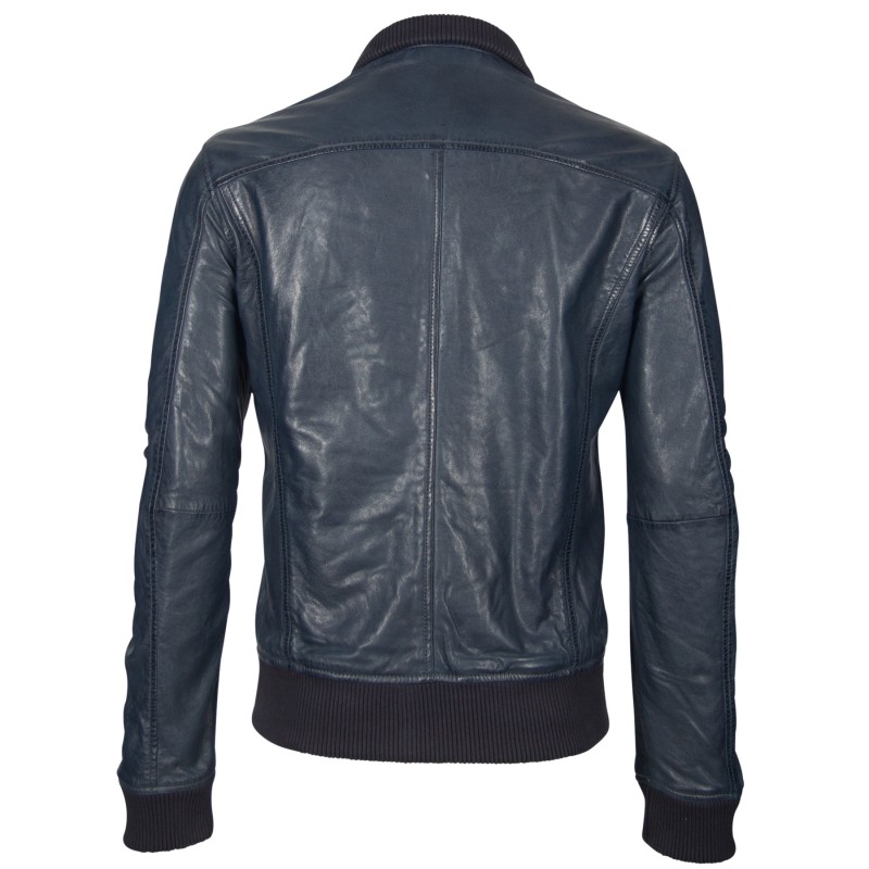 Geaca de Piele Naturala Barbati Gipsy Bleumarin GBFalk NSLV – IMBRACAMINTE