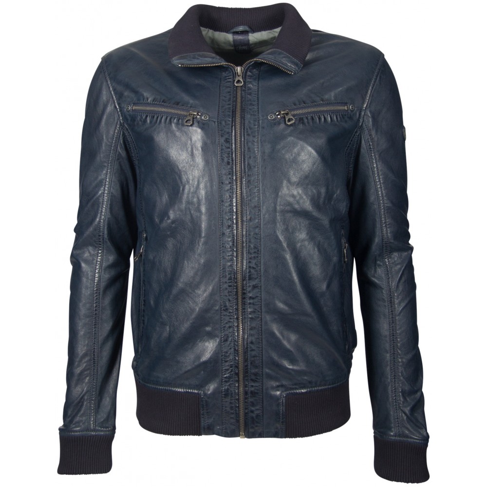 Geaca de Piele Naturala Barbati Gipsy Bleumarin GBFalk NSLV Geaca de Piele Naturala Barbati Gipsy Bleumarin GBFalk NSLV - readytowear