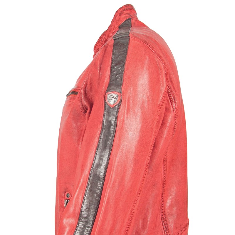 Geaca de Piele Naturala Barbati Gipsy Rosie GBFlori LAROV – IMBRACAMINTE