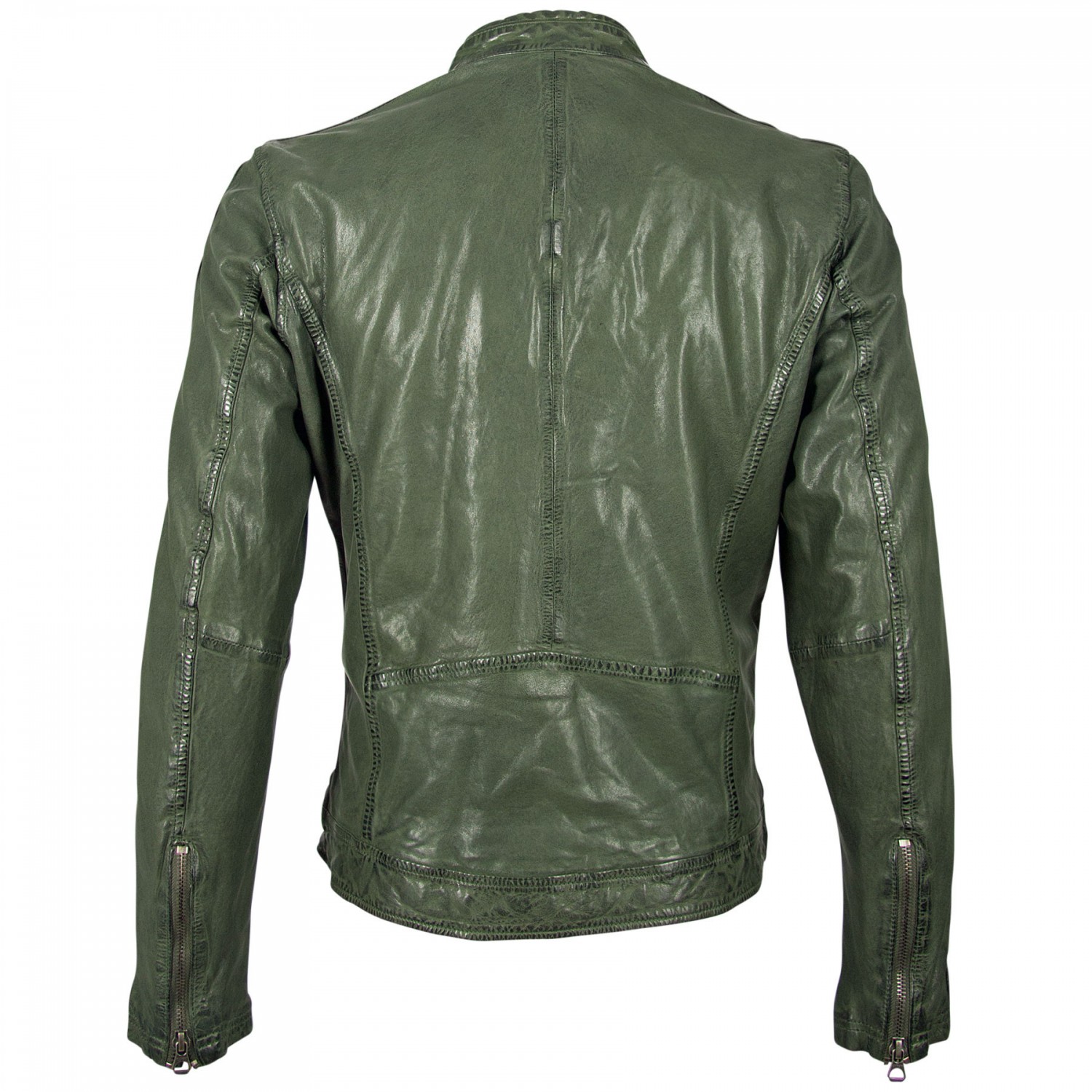 Geaca de Piele Naturala Barbati Gipsy Verde GBFlori LAROV – IMBRACAMINTE