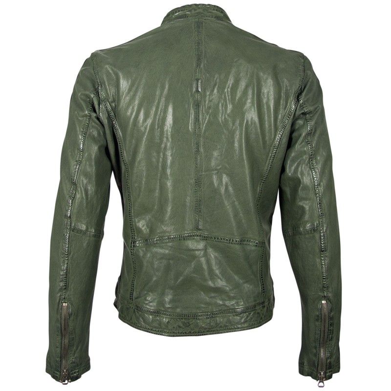 Geaca de Piele Naturala Barbati Gipsy Verde GBFlori LAROV – IMBRACAMINTE