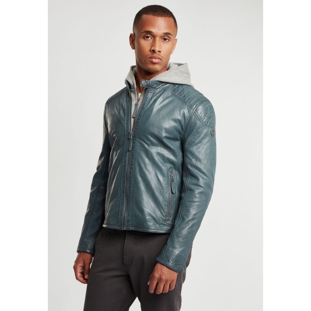 Geaca de Piele Barbati Gipsy Albastru Denim GBFlynt NSLVV geci de piele - readytowear.ro