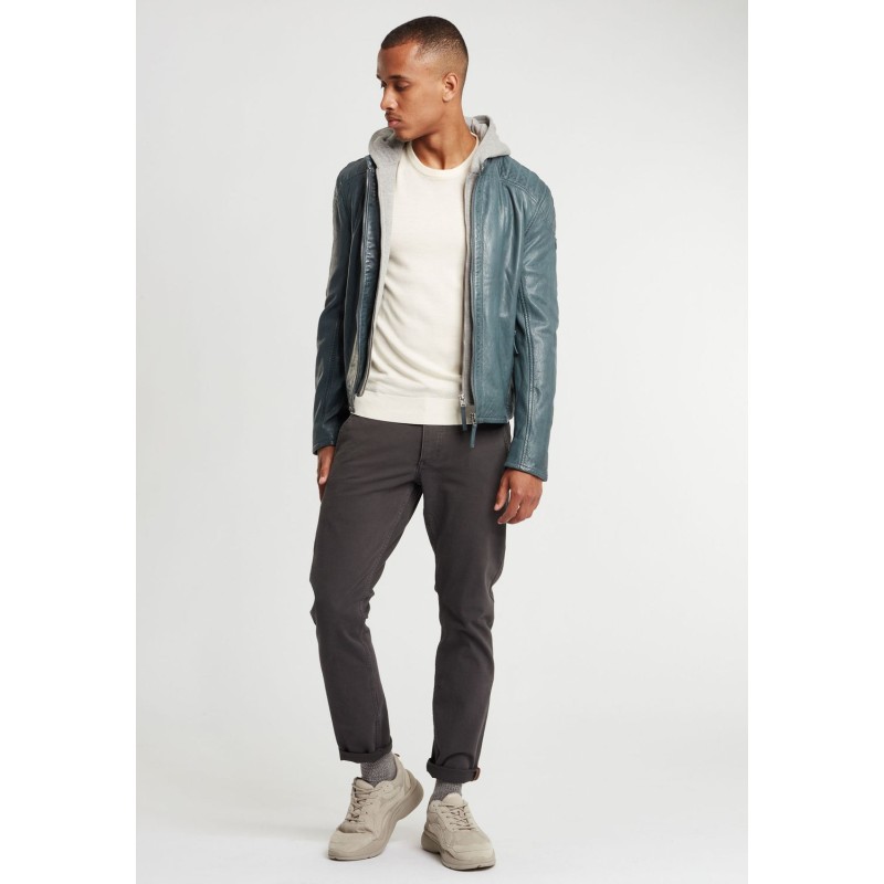 Geaca de Piele Barbati Gipsy Albastru Denim GBFlynt NSLVV – IMBRACAMINTE