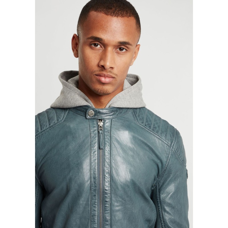 Geaca de Piele Barbati Gipsy Albastru Denim GBFlynt NSLVV – IMBRACAMINTE