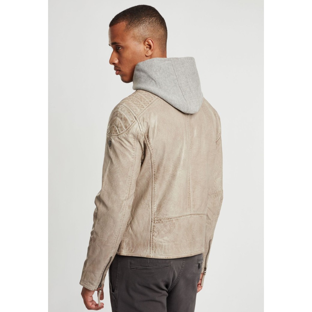 Geaca de Piele Barbati Gipsy Gri Deschis GBFlynt NSLVV – Black Friday