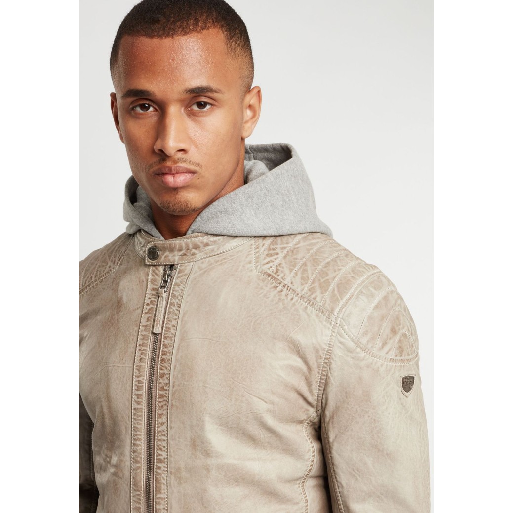 Geaca de Piele Barbati Gipsy Gri Deschis GBFlynt NSLVV – Black Friday