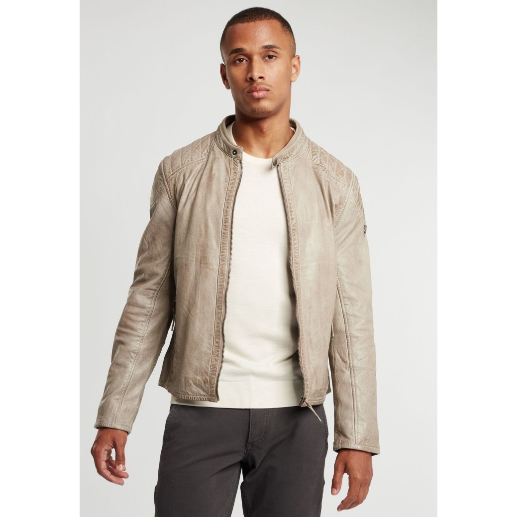 Geaca de Piele Barbati Gipsy Gri Deschis GBFlynt NSLVV – Black Friday
