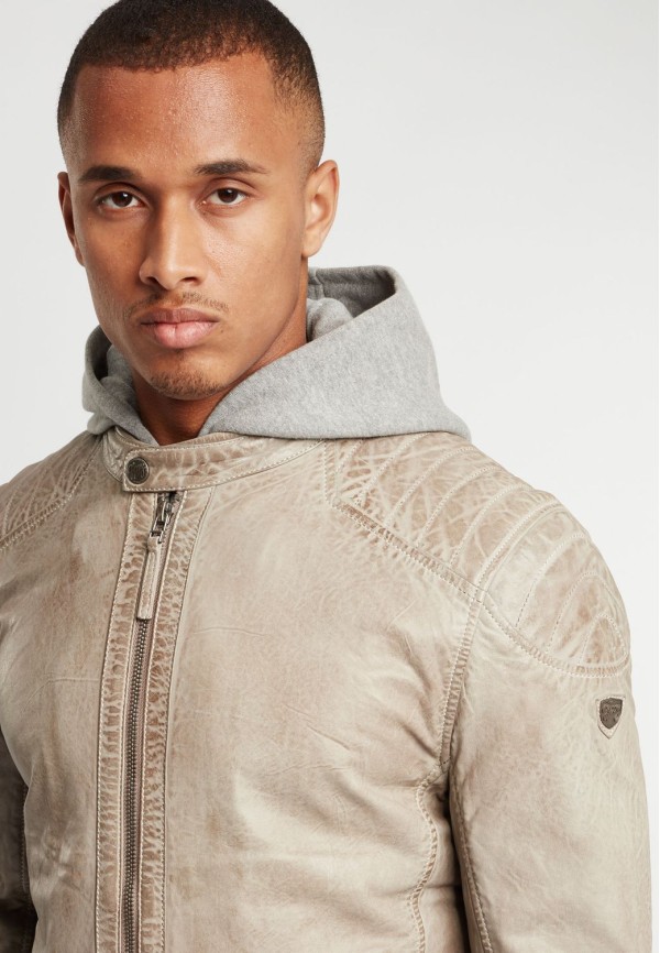 Geaca de Piele Barbati Gipsy Gri Deschis GBFlynt NSLVV – Black Friday — fotografia 5