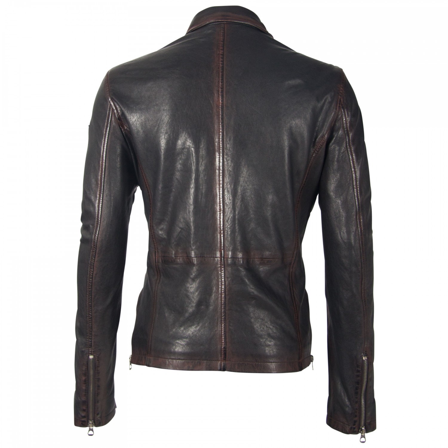 Geaca de Piele Naturala Barbati Gipsy Negru/Visiniu GBGaines SF LAJORV – IMBRACAMINTE