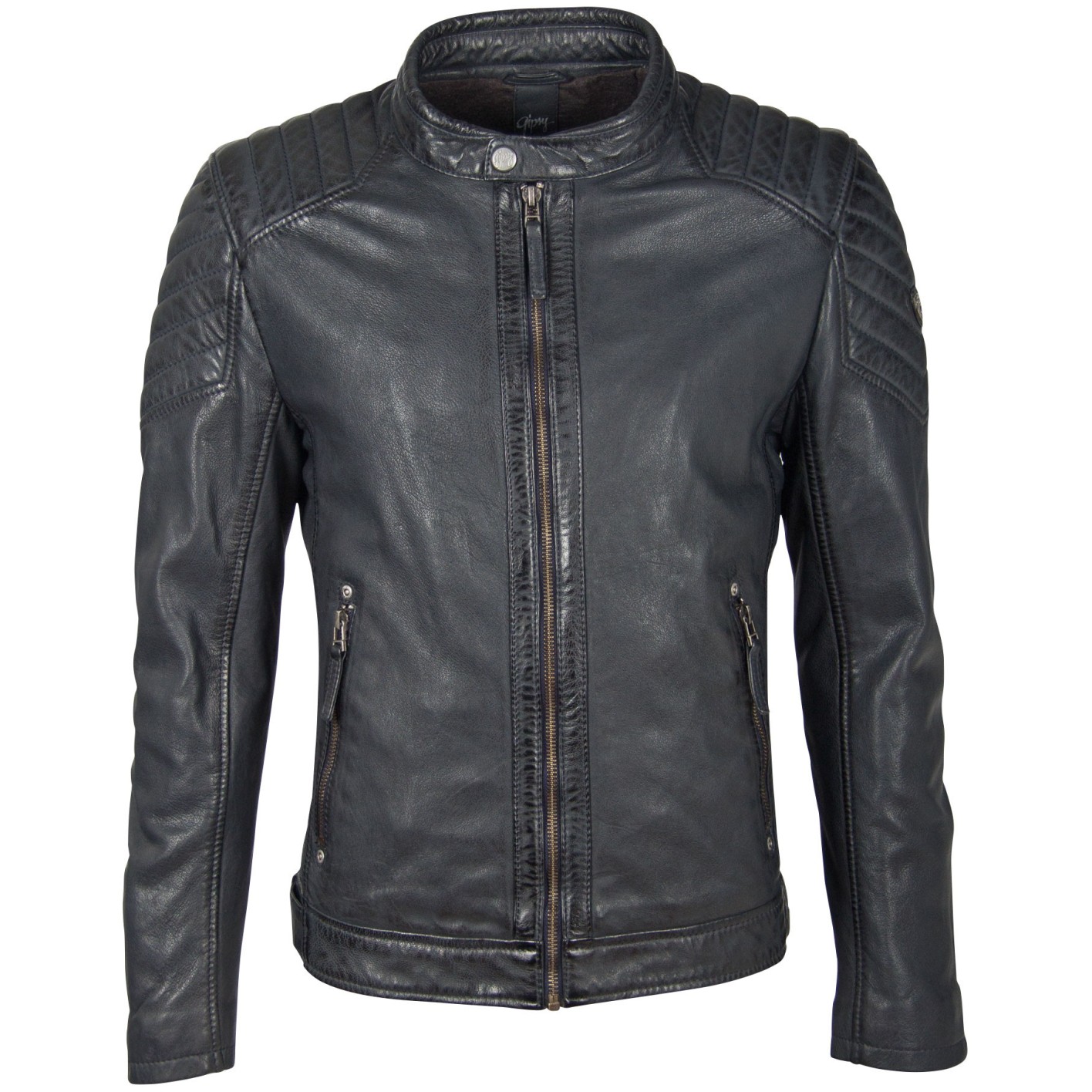 Geaca de Piele Naturala Barbati Gipsy Bleumarin Inchis GBGalton LEGV – IMBRACAMINTE