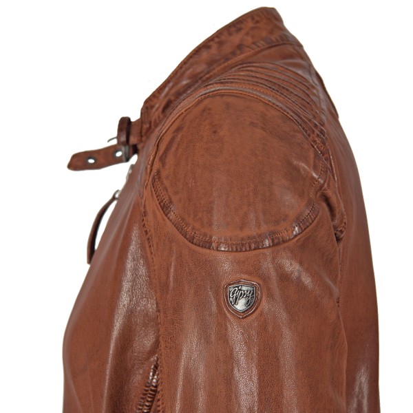 Geaca de Piele Naturala Barbati Gipsy Coniac GBGambler SF LVTW – IMBRACAMINTE — fotografia 3