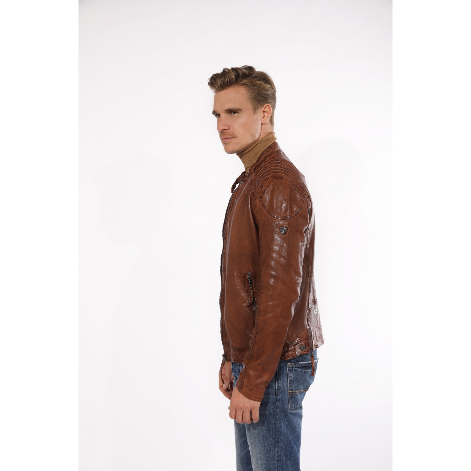 Geaca de Piele Naturala Barbati Gipsy Coniac GBGambler SF LVTW – IMBRACAMINTE Geaca de Piele Naturala Barbati Gipsy Coniac GBGambler SF LVTW – IMBRACAMINTE