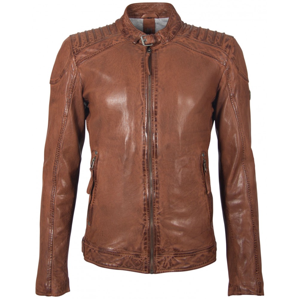 Geaca de Piele Naturala Barbati Gipsy Coniac GBGambler SF LVTW Geaca de Piele Naturala Barbati Gipsy Coniac GBGambler SF LVTW - readytowear