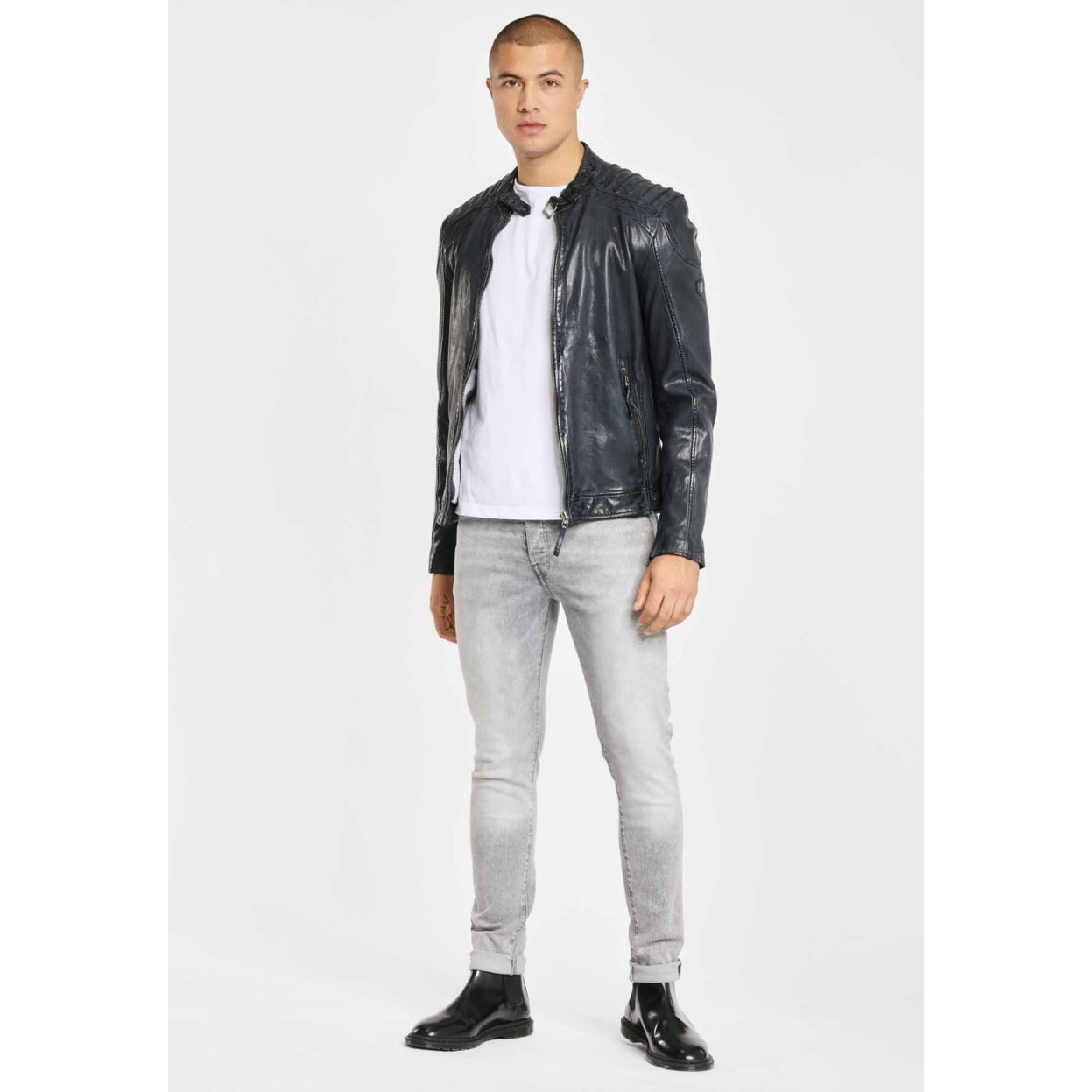 Geaca de Piele Naturala Barbati Gipsy Bleumarin GBGambler SF LVTW – IMBRACAMINTE