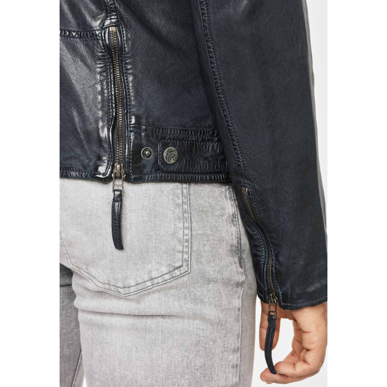 Geaca de Piele Naturala Barbati Gipsy Bleumarin GBGambler SF LVTW – IMBRACAMINTE