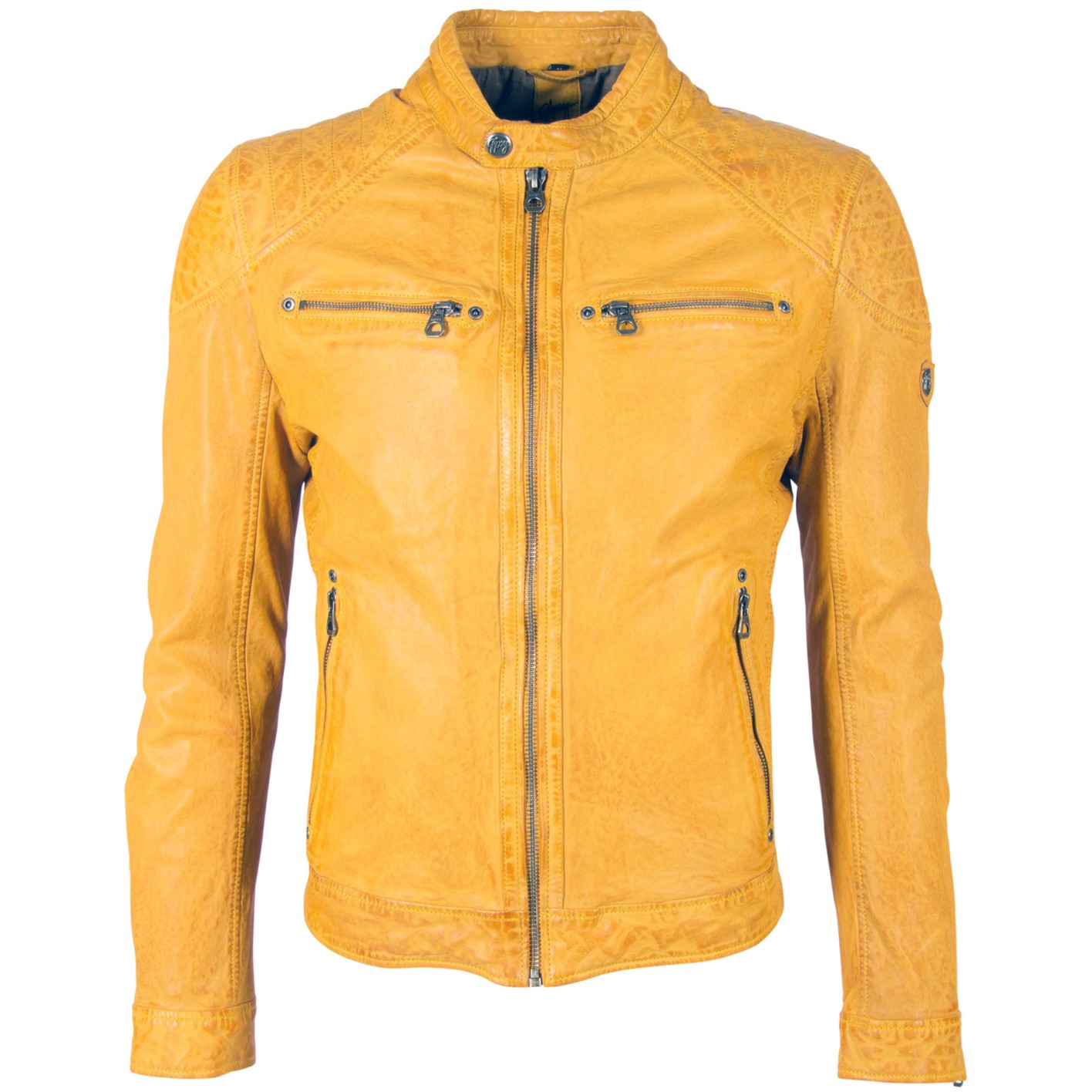 Geaca de Piele Naturala Barbati Gipsy Galbena GBGorey LAGAV – IMBRACAMINTE