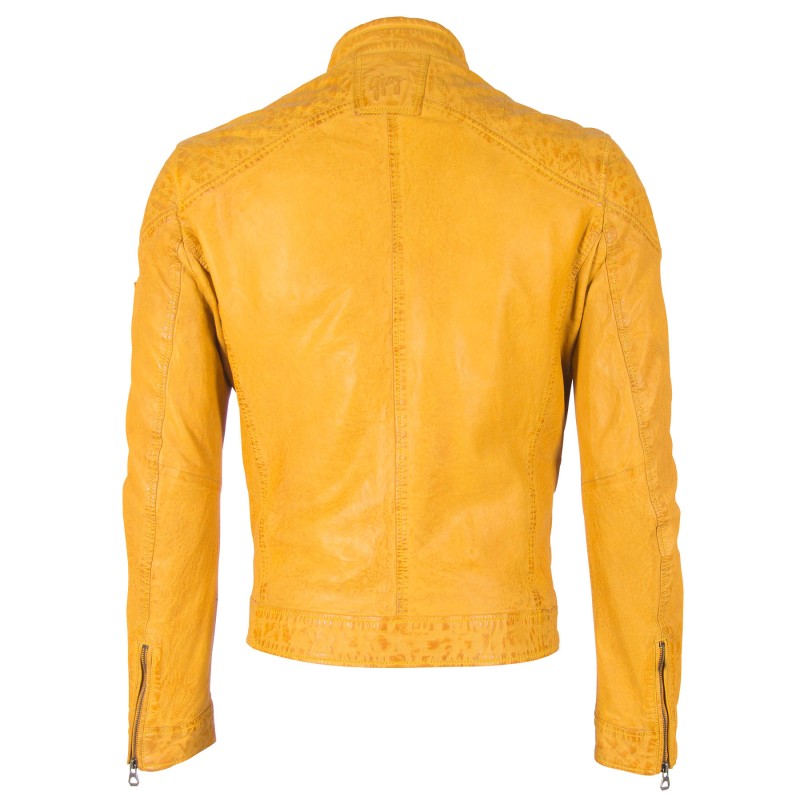 Geaca de Piele Naturala Barbati Gipsy Galbena GBGorey LAGAV – IMBRACAMINTE