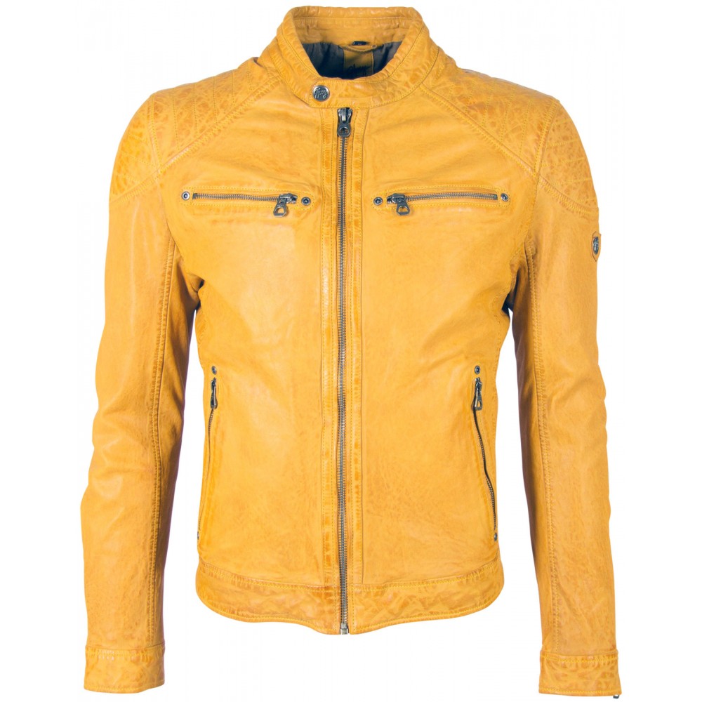 Geaca de Piele Naturala Barbati Gipsy Galbena GBGorey LAGAV Geaca de Piele Naturala Barbati Gipsy Galbena GBGorey LAGAV - readytowear