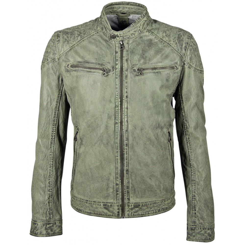 Geaca de Piele Naturala Barbati Gipsy Verde Deschis GBGorey LAGAV Geaca de Piele Naturala Barbati Gipsy Verde Deschis GBGorey LAGAV - readytowear.ro