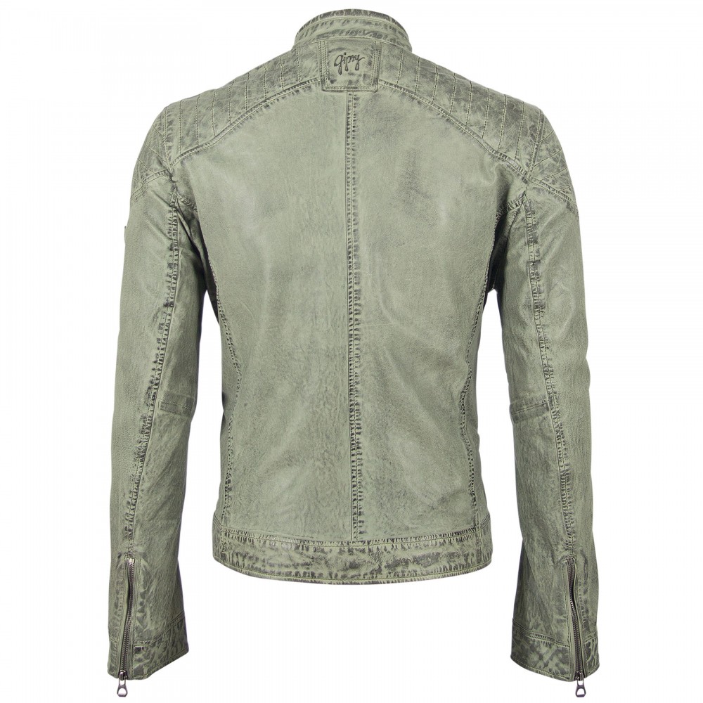 Geaca de Piele Naturala Barbati Gipsy Verde Deschis GBGorey LAGAV Geaca de Piele Naturala Barbati Gipsy Verde Deschis GBGorey LAGAV - readytowear.ro