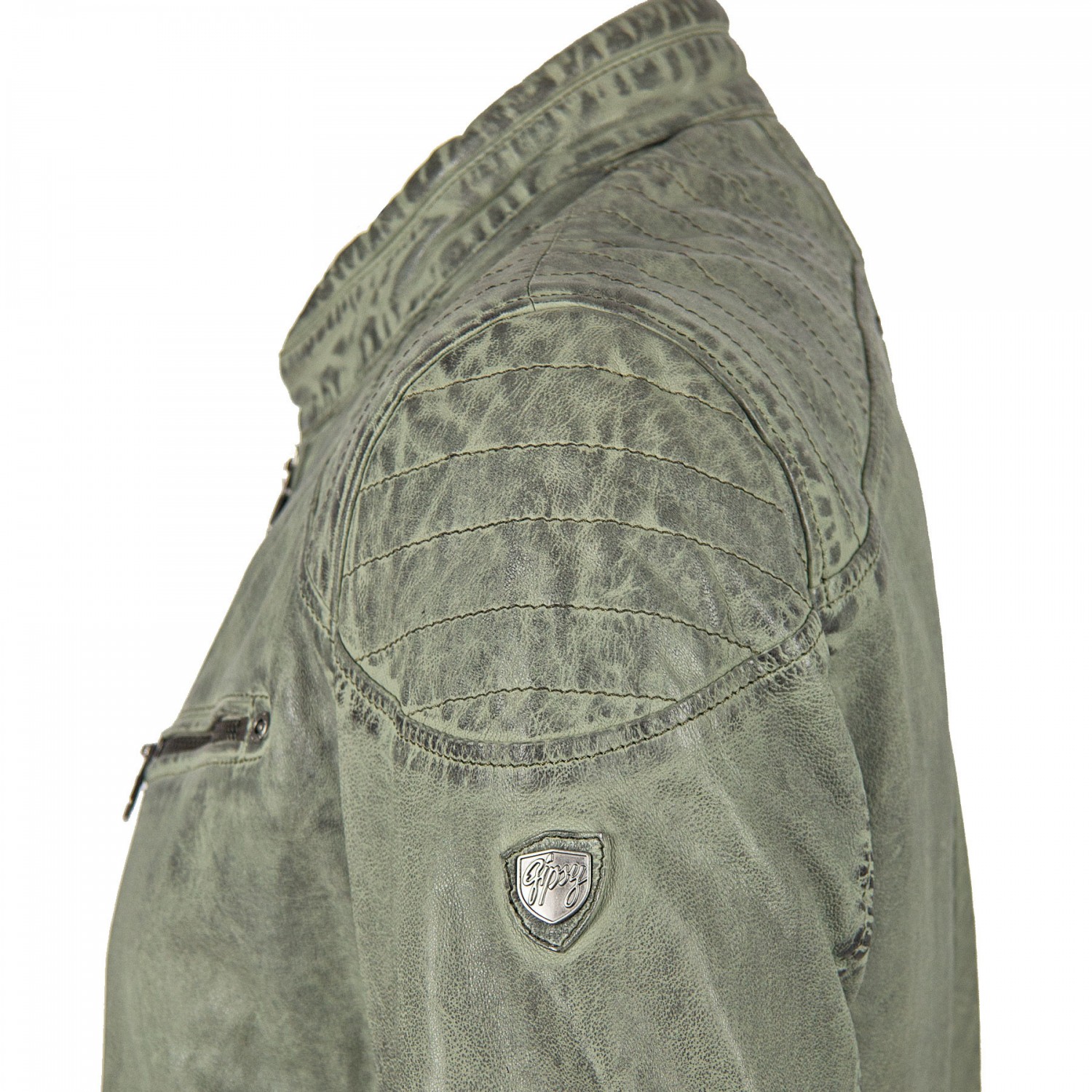 Geaca de Piele Naturala Barbati Gipsy Verde Deschis GBGorey LAGAV – IMBRACAMINTE